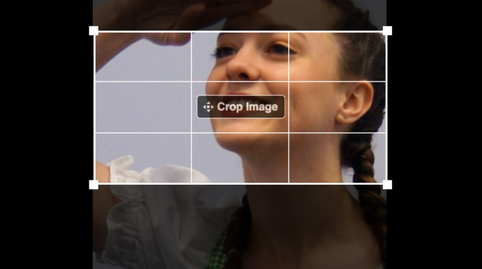 Screenshot of cropping an image for a Facebook ad