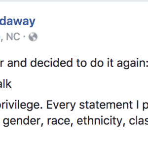 Desiree Lynn Adaway's Facebook Post About The Virtual Privilege Walk