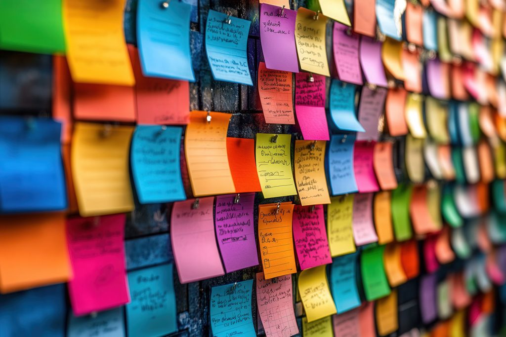 notes-1500 Sticky notes on a wall